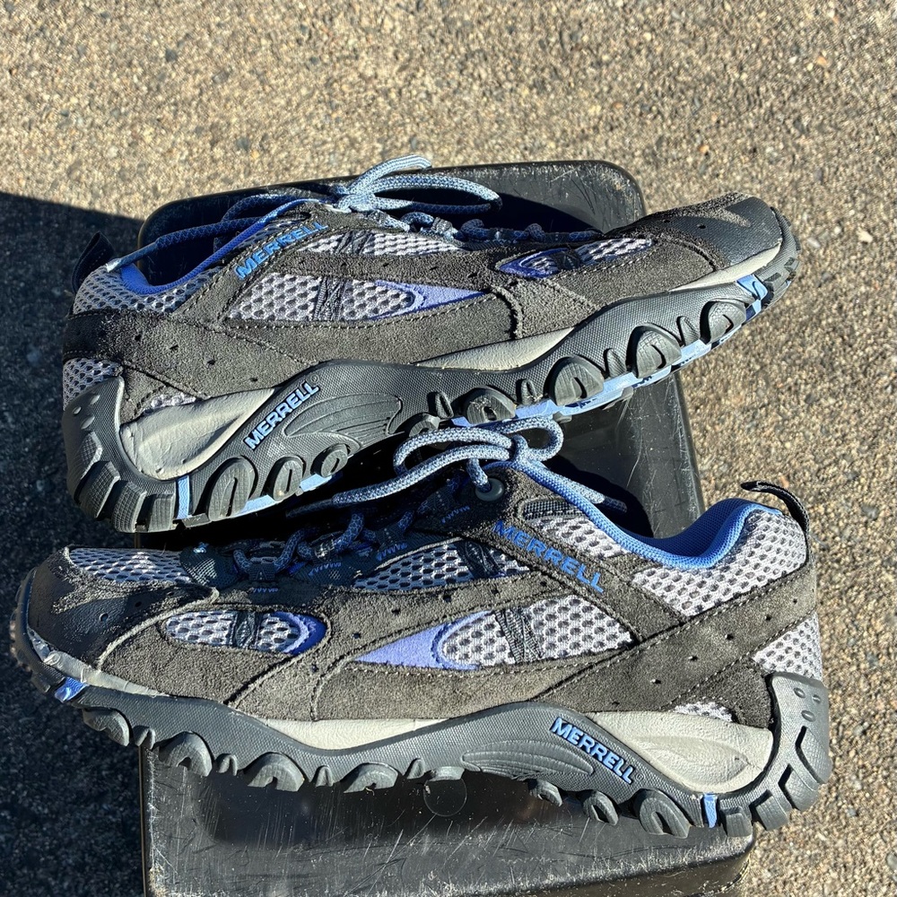 Merrell Gray and Blue Trail Shoes
